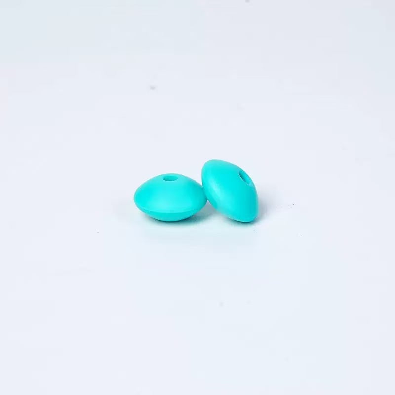Solid Color Silicone Abacus Beads, Flat Lentil Silicone Beads for DIY Beadable Pens & Jewelry Making