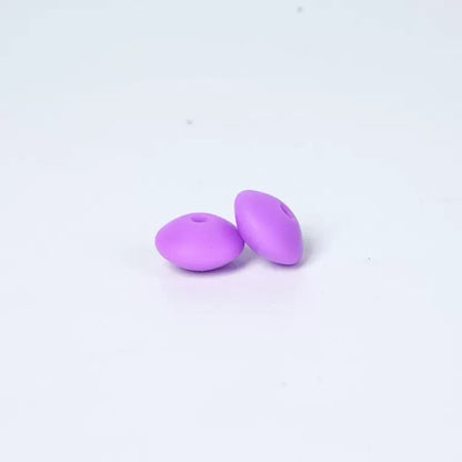 Solid Color Silicone Abacus Beads, Flat Lentil Silicone Beads for DIY Beadable Pens & Jewelry Making