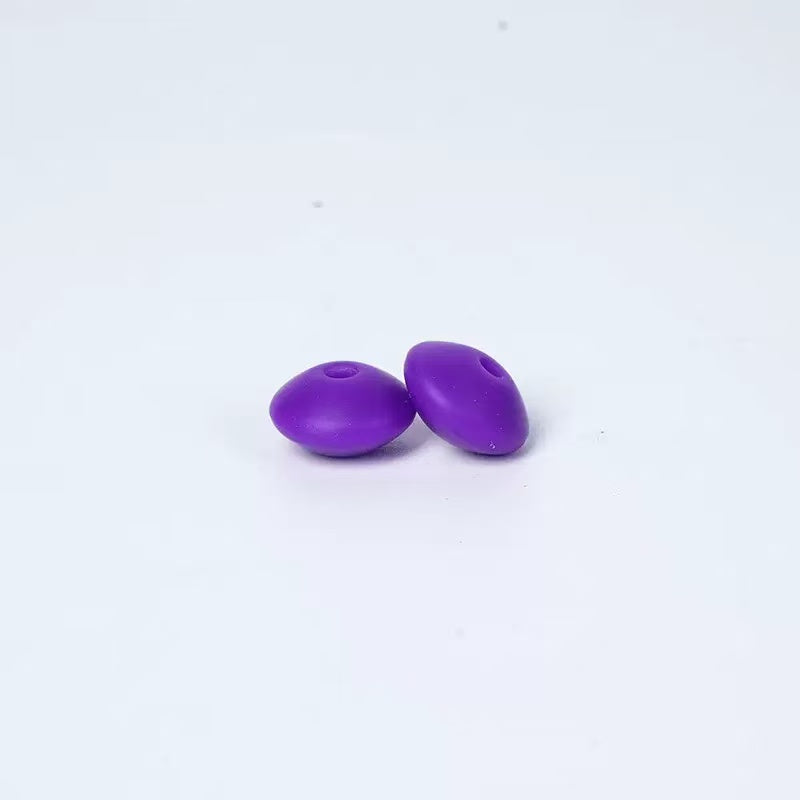 Solid Color Silicone Abacus Beads, Flat Lentil Silicone Beads for DIY Beadable Pens & Jewelry Making
