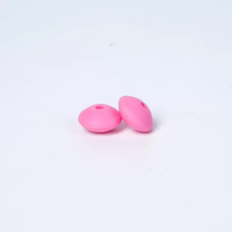 Solid Color Silicone Abacus Beads, Flat Lentil Silicone Beads for DIY Beadable Pens & Jewelry Making