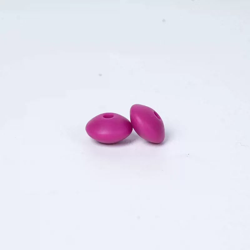 Solid Color Silicone Abacus Beads, Flat Lentil Silicone Beads for DIY Beadable Pens & Jewelry Making