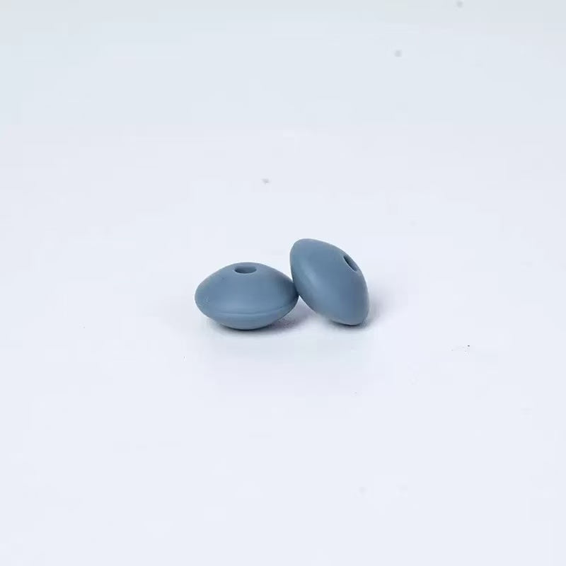 Solid Color Silicone Abacus Beads, Flat Lentil Silicone Beads for DIY Beadable Pens & Jewelry Making